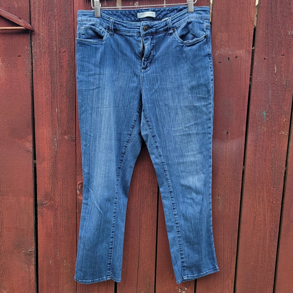 Coldwater Creek Natural Fit Medium Wash Straight Leg Blue Jeans Womens 10